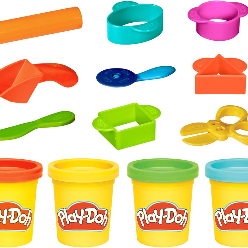 Play-Doh Starter Set 9-Piece Kit with Storage Tote & 4 Modeling Compound Cans, Arts and Crafts for Kids Ages 3+