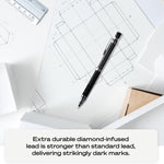 uniball Kuru Toga Elite Mechanical Pencil Starter Kit, 0.5mm, HB #2, Silver Barrel, 1 Pack