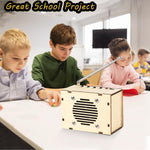 Build Your Own FM Radio Kit for Kids Age 8-12 STEM Toys with Classic Wood Design