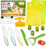 13 Pcs Kids Knife Set for Real Cooking Safe Kitchen Tools for Ages 4+ | Montessori Kitchen Toys Christmas Birthday Gifts for Boys and Girls (A)
