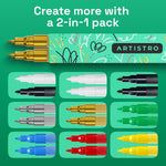 ARTISTRO 2 Gold Acrylic Paint Markers - 0.7mm Extra Fine-Tip Metallic Paint Pens - Perfect for Crafting, Art Projects, & More