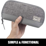 Sooez Wide-Opening Pencil Pen Case, Lightweight & Spacious Pencil Bag Pouch Box Organizer, Aesthetic Supply with Triangular Design for Adults, Grey
