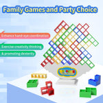 Ziogogco balance stacking blocks game, 48 pieces, ABS material, 4 colors, family and party gift for kids or adults