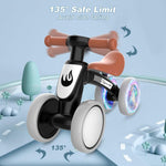 Colorful Lighting Baby Balance Bike, 10-36 Month Toddler Bike with No Pedal, Soft Seat and 4 Silent Wheels