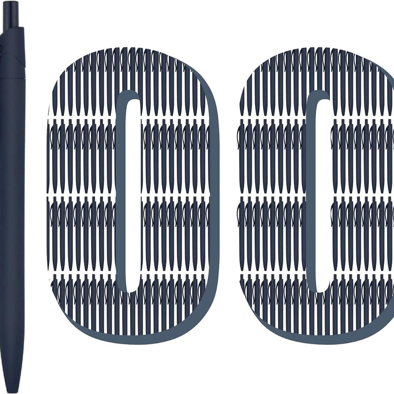 Deegtran 100 Pack No Bleed Black Barrel Click Pens, Wholesale Retractable Ballpoint, Medium Point, Smooth Ink, 1.0MM Black Ink