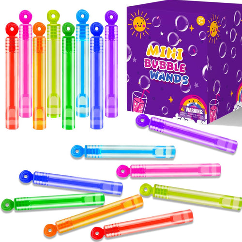 32-pack mini bubble wands for kids, 4.2 inches, 8 colors, non-toxic, toddler-friendly party favor supplies