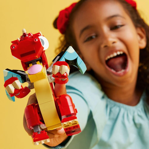 LEGO Creator 3 in 1 Red Dragon Toy, Builds into Fish and Phoenix, Ages 6 and Up, 31145