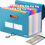 Sooez Upgraded Accordion File Organizer, Expanding File Folder with Deeper 12 Pockets - Never Cover Up Index Tabs, Monthly Bill Paper Receipt Document Organizer, Letter A4 Size for Home Office School