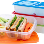 Bentgo Easyboxes - Original Stackable Lunch Boxes - Reusable 3-Compartment Food Containers for Kids and Adults - Bento Lunch Box for Meal Prep, School, & Work - BPA Free, Set of 4 (Classic)