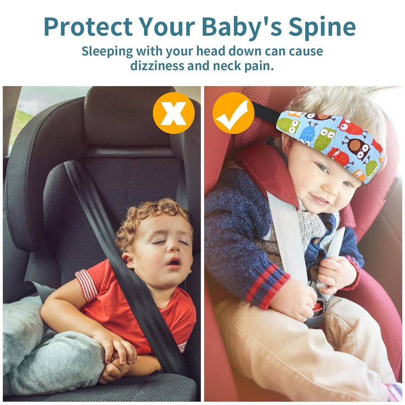 Head Support for Stroller Car Seat - Head Band Strap Headrest for Sleeping Traveling for Toddler Kids Children Child Baby Infant | Breathable Cotton, Adjustable Buckle Head Strap; Machine Washable; Road Trips and Travel Accessory for Toddler and Kids