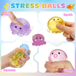 VISCOO 4 Pack Octopus Stress Balls for Adults Kids, Slow Rising Squishy for Anxiety Stress Relief, Cute Squeeze Ball for Party Favors/Taba Squishy for Classroom Prize Birthday