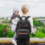Tenot Diaper Bag Backpack for Women with Insulated Pockets Black | Large Capacity, Multifunctional, Waterproof, Travel Baby Diaper Bags for Mom,Dad,Baby Girl Boy