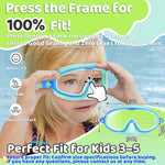 Vvinca 2 Pcs Kids Swim Goggles with Nose Cover, Swimming Diving Mask Wide View Anti Fog UV Anti Shattered Lens for Kids 3-14