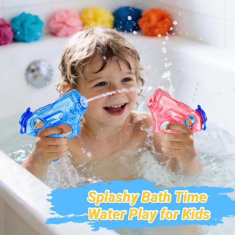Mini Water Gun for Kids Toddler, 2 Pack Squirt Blasters Water Guns Toys | Small Soaker Pistol Super Squirts with Trigger for Boys Girls Summer Swimming Bath Pool Beach Outdoor Party Games Gift Toys