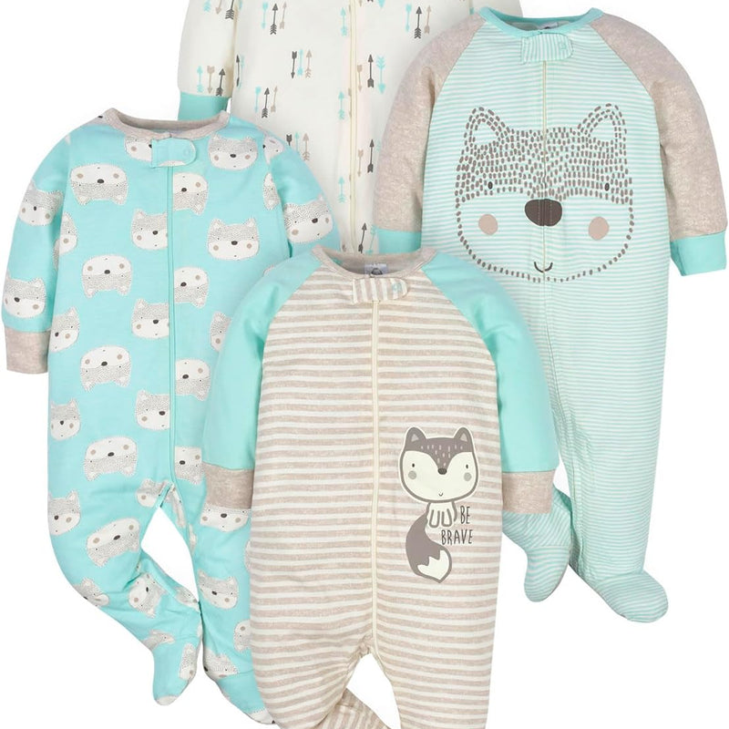 Gerber Baby Boys 4-Pack Sleep 'N Play Footie