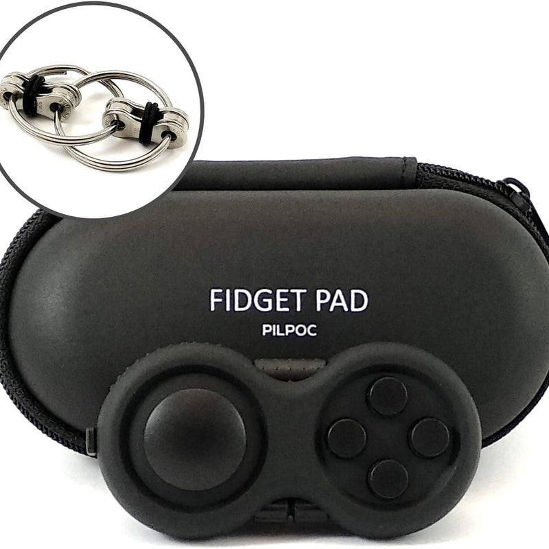 PILPOC theFube Fidget Cube, 6-Sided Stress Relief Infinity Cube for Adults & Kids, Boosts Concentration, Mindfulness Aid, Silent & Audible Modes, Stocking Suffers for Boys, Kids and Adults (Midnight)