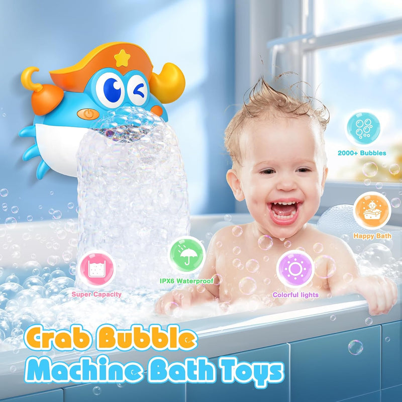 Bath Toys,Light Up Baby Bath Toys Bath Bubble Machine with Colourful RGB Light Great Birthday for Toddler Boys and Girls Tub Toy for Kids Ages 1-3 4-8