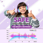 JoySpark Kids Bluetooth Headphones, Lightweight Wireless Headphones for Kids, 85/94dB Volume Limited, 60 Hours Playtime, Bluetooth 5.3, Over-Ear Toddler Headsets with Built-in Mic-Purple