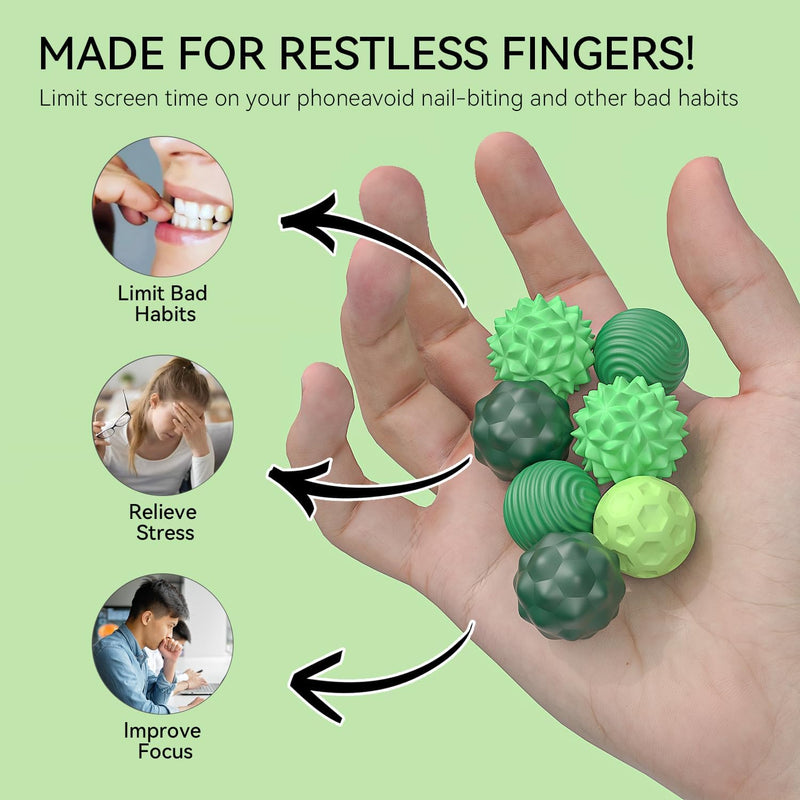 Magnetic Balls Fidget Toys Adults, 8pcs Stress Relief Magnet Sensory Ball with Silicone Shell for to Hands Anxious Mind,Office Desk Fidget for Autism ADHD Anxiety, Stocking Stuffers for Teens Girl