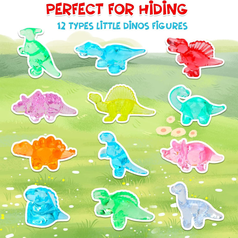HAPTIME 230 Pcs Mini Resin Animals, Bulk Mini Trinkets, Mini Dinosaur Figures, Resin Figures to Hide, Tiny Dinosaur Party Favors, Small Classroom Prizes for Kids, Easter Egg Fillers
