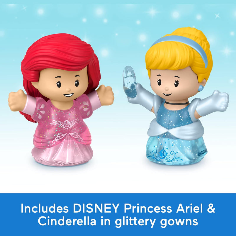 Fisher-Price Little People Toddler Toy Disney Princess Shimmer & Glow Dress Shop Playset & 2 Figures for Pretend Play Kids Ages 18+ Months