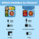 OmieBox Bento Box for Kids - Insulated Bento Lunch Box with Leak Proof Vacuum Insulated Food Jar - 3 Compartments, Two Temperature Zones (Blue Sky)