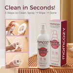 Momcozy Electric Breast Pump Cleaning Spray, Milk Fat Removal, 8.5 Fl Oz | Purely Clean, Natural Grapefruit Scent, Spray for Pump or Accessories, and other Baby Products, Not a Lubricant