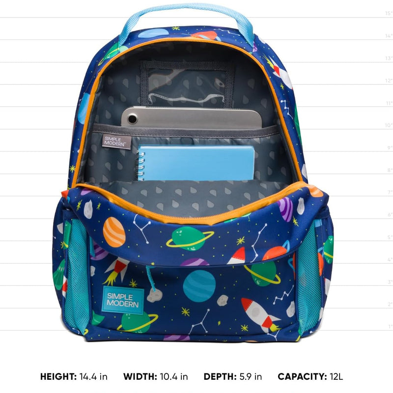 Simple Modern Medium Disney Pixar Toddler Backpack for School Girls and Boys | Kindergarten Elementary Kids Backpack | Fletcher Collection | Kids - 15" tall | Pixar Mashup on Blue