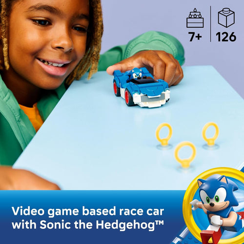 LEGO Sonic the Hedgehog Sonic: Speedster Lightning Race Car Toy for Kids, Ages 7+
