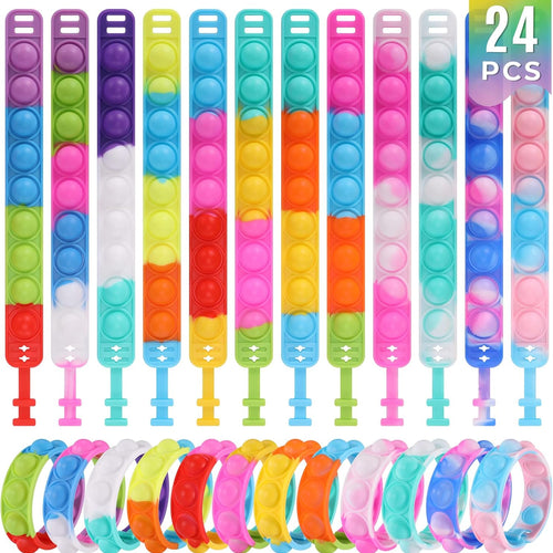 Kids Party Favors Pop Fidget Toys Bulk Its 24 Packs Fidget Bracelet It Birthday