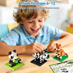 FUN LITTLE TOYS Mini Animal Building Blocks – 12 Pack, No Duplicates, Individually Boxed Zoo Sets for Kids 6-12, Party Favors, Classroom Prizes, Goodie Bag Stuffers & Easter Egg Fillers