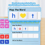 JoyCat 265 Phonics Magnetic Letter Tiles- Hooked on Phonics, ABC Reading Games Set with Word-Building Folder & Storage Case, Letter Sound Alphabet Letters, Preschool Pre k Classroom Materials