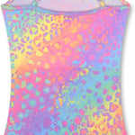 LUOUSE Girls Sparkle Swimsuits Quick Dry Racerback One Piece Hawaiian Beach Swimwear Bathing Suit with Adjustable Strap 5t - 6t