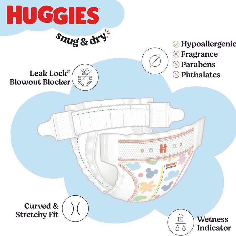 Huggies Snug & Dry Diapers Size 1, 128 Count