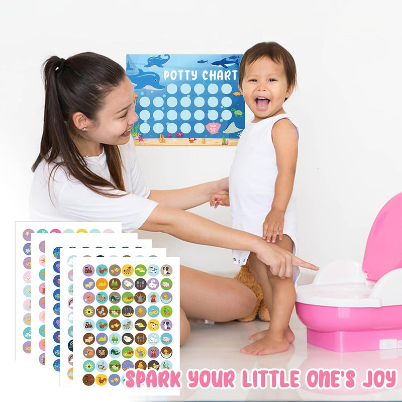 Potty Training Chart for Toddler 5 Fun Styles 17 PCS Potty Chart for Girls with 315 Stickers for Kids Potty Training Reward