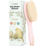 Wooden Baby Hair Brush for Toddler, Infant Cradle Cap (Walnut, Regular) | Soft Goat Bristles Brush for Newborn Girl, Boy Hair, Scalp, Styling, Gentle Grooming, Baby Comb, Baby Bath Essentials