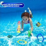 18 Pcs Diving Pool Toys for Kids Ages 3-12 Set with Storage Bag | Mermaid Sinking Dive Toy Set for Boys and Girls, Summer Underwater Swimming Training Gift for Pool Games