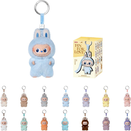 POP MART THE Monster Pin for Love Series (A–M) Mini Labubu Doll Blind Box Mystery Box Keychain – Vinyl Plush Pendant, Bag Charms, Collectible Holiday & Birthday Gift for Kids & Adults, Single Box