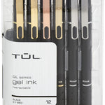 TUL® GL Series Retractable Gel Pens, Medium Point, 0.7 mm, Black Barrel, Black Ink, Pack Of 12 Pens