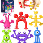 Baby Bath Toys: Suction Montessori Fidget Toys for Toddlers - Sensory Building Playset for Travel & Gifts