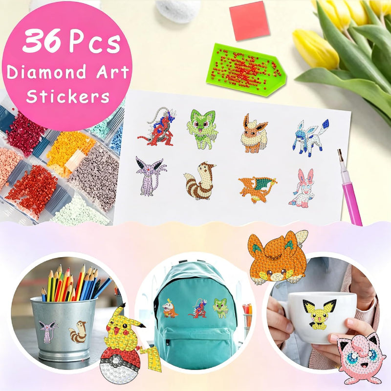 LWZAYS Diamond Art Kits for Kids Boys and Girls Ages 6-8-10-12 Easy to DIY Creative Diamond Art Stickers Craft by Numbers Kits for Kids and Adult Beginners 2.0