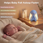 MeWaii Bunny White Noise Sound Machine, Newborn Baby Boy Gift, 100+ Sounds | Mom's Choice Award, AI Cry Detection, Full App Access Control, Night Light, Baby Shower Gifts for Boys, Nursery Essentials