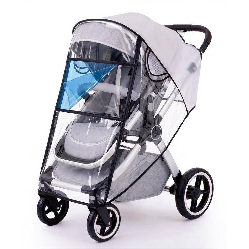 Clear Stroller Rain Cover, Universal Fit Baby Travel Weather Shields | Waterproof Built-in Zipper Design, Breathable & Durable, Easy Access,Stroller Accessories Protects from Rain Wind Dust Snow