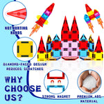 Mini Magnetic Tiles for Kids, Magnetic Building Set, Travel Toys for Ages 3+