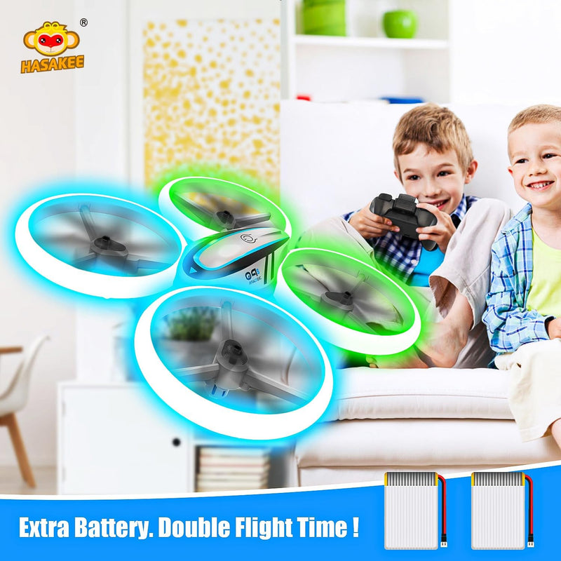 Q9s Drone for Kids with Altitude Hold and Headless Mode, Quadcopter with Blue and Green Light, Propeller Full Protect