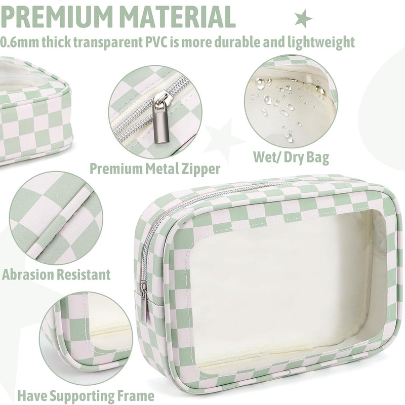 5PCS Diaper Bag Organizer Pouch Set,TSA Approved Toiletry Bag, Waterproof TPU Makeup Bag Set, Travel Organizer Bags for Women and Kids，Mothers Day Gifts