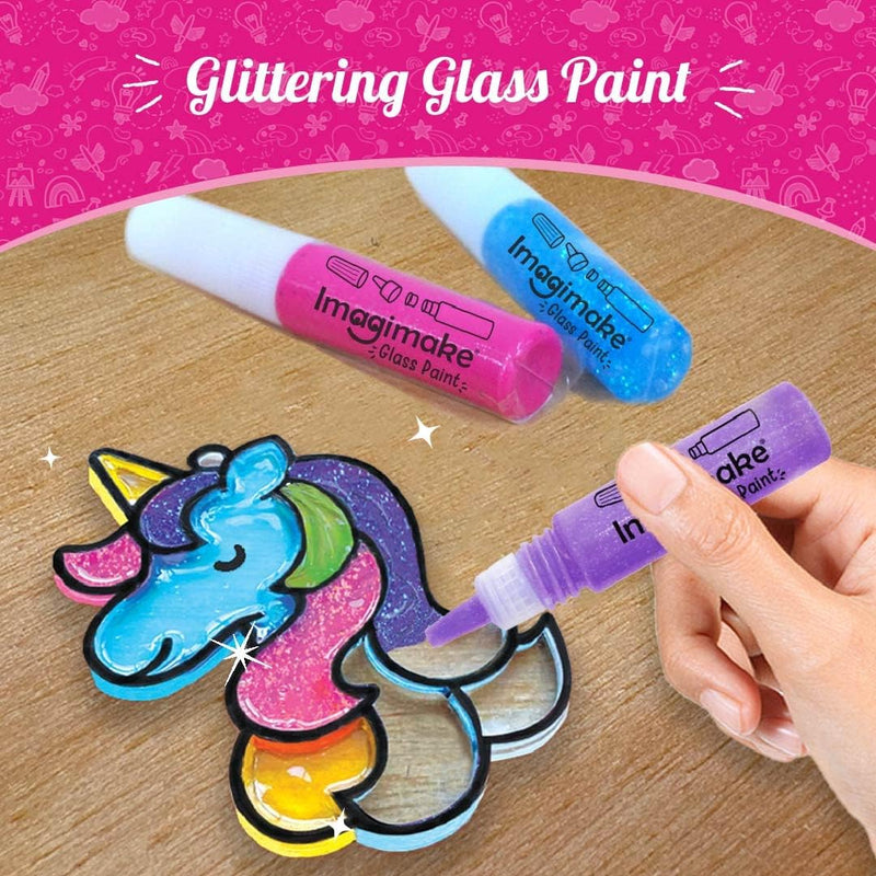 Imagimake Window Art Princess & Unicorn | Mermaid Suncatcher Kit | 32 Pieces Glass Painting Set | Kids Activities Ages 5-8 | DIY Craft Kit | Birthday Gift for Girls Ages 5,6,7,8,9,10,12 Years Old