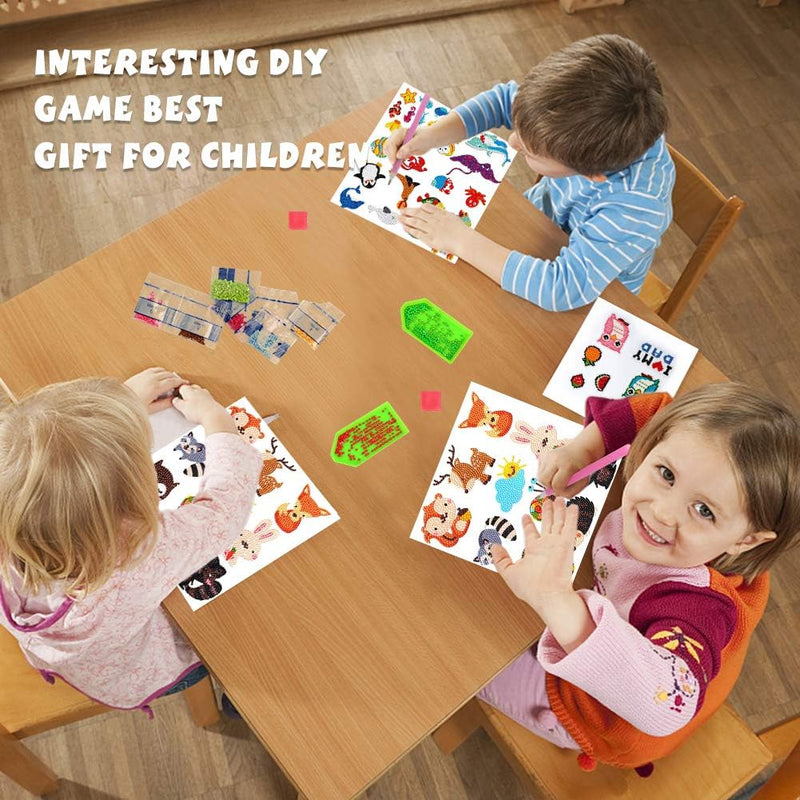 Labeol Diamond Art Kits for Kids Boys and Girls Ages 6-8-10-12 Easy to DIY Creative Diamond Art Sticker Craft by Numbers Kits for Kids and Adult Beginners (Animal)