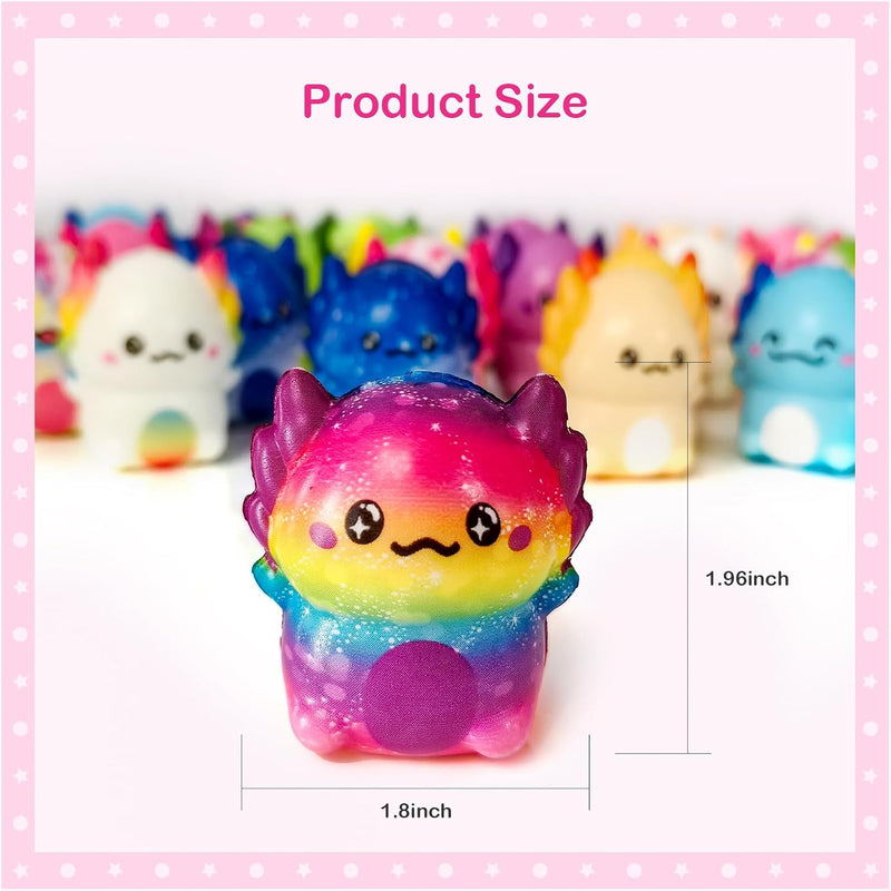 12PC Axolotl Squishy Toys – Soft Slow Rising Stress Relief Sensory Fidget Toys for Kids Girls – Classroom Rewards, Birthday Party Favors, Treasure Box Prizes