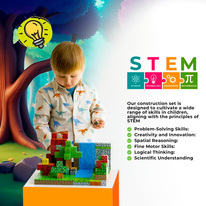 Magnetic Blocks Cubes 128PCS - STEM Cube Building Blocks & Magnet Tiles, Fidget, Montessori for Kids Ages 3-5 & 5-7 & 8-12, Magnetic Kit Cubes, Construction Magnet Toys Blocks Birthday Gifts